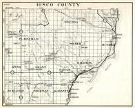 Iosco County, Plainfield, Oscoda, Reno, Grant, Wilber, Au Sable, Burleigh, Sherman, Alabaster, Michigan State Atlas 1930c